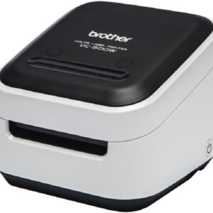 Brother VC-500W Label Maker, Full Colour Labeller Photo Printer, Wireless, Desktop, ZINK (Zero Ink) Technology, UK Plug,White