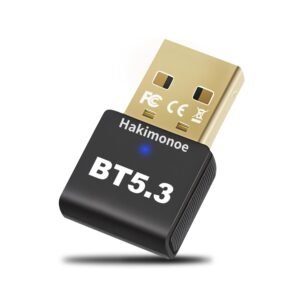 Latest Bluetooth 5.3 Adapter for PC Desktop, 20 M Wireless Transmitter Dongle for Windows 11/10/8.1 Computer Laptop, Plug & Play, Pair w/Bluetooth Headset Headphones Speaker...