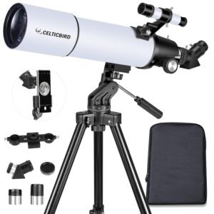 80mm Aperture 600mm Refractor Telescopes for Astronomy Adults, Kids & Beginners - Travel Telescopio AZ Mount with Backpack, Moon Filter, Phone Adapter (90800)