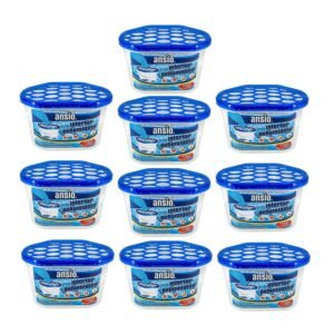 ANSIO Dehumidifier Disposable Pack of 10 Room Moisture Absorber Condensation Remover De Humidifiers for Damp, Mould in Home, Bathroom, Window, House, Kitchen, Wardrobe, Bedroom...