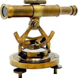 Antique 5 INCH Approx Vintage Brass Theodolite Alidade Compass, Antique Survey Transit Telescope Instrument