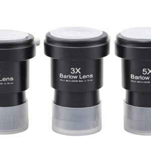 Barlow Lenses Kit 2X-3X-5X, 1.25 Inch Telescope Accessory, Fully Metal Multi-Coated Broadband Green Film Lens for Astronomy Eyepiece