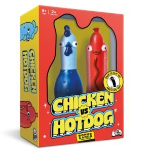 Big Potato Chicken vs Hotdog – Hilarious Flip Challenge Party Game for Families, Kids & Adults | Fun Game for 2–10 Players | Includes Bonus Cards & Fast-Paced Fun for Christmas