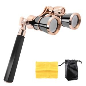 Black 3X25 Opera Binocular Coated Lens Telescope Opera Glasses Coated Theater Glass Lady Glass Handle Women Gifts