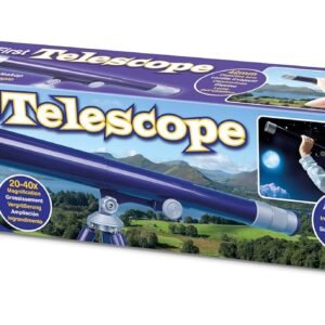 Brainstorm Toys My First Telescope – 20x to 40x Magnification with Lightweight Table-Top Tripod, Perfect Beginner Telescope for Kids, STEM Educational Astronomy Toy