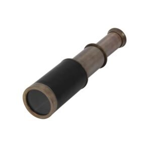 Brass Telescope Black Leather Mounted with Antique Finish Size: 6"