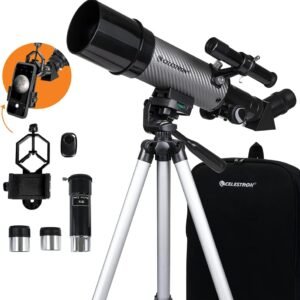 Celestron 22007 Travel Scope 60 DX Portable Refractor Telescope with Smartphone Adapter – Ideal for Beginners with Fully Coated Glass Optics, Tripod, Backpack and Bonus...