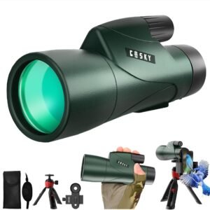 Gosky Monocular Telescope, Piper 12x55 High Definition Monocular for Adult with BAK4 Prism & FMC Lens, Lightweight Monocular Handy with Phone Adapter, Suitable for Bird Watching...