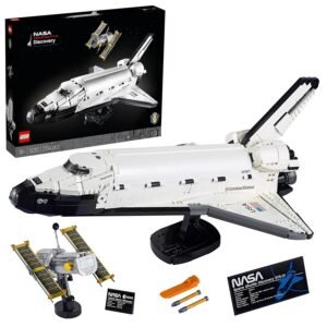 LEGO Icons NASA Space Shuttle Discovery Model Building Set for Adults, Spaceship Collection with Hubble Telescope, gift idea 10283