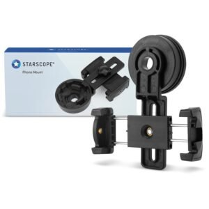 STARSCOPE Adjustable Phone Scope Mount - Dual Spring-Loaded Monocular Telescope Phone Mount | Foldable Smartphone Monocular Mount for Most Phones | Clip-on Binocular and...