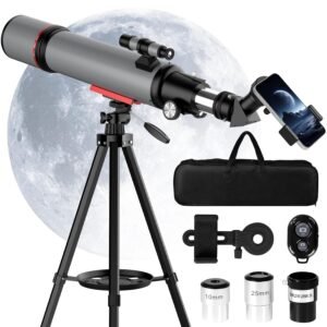 Telescope for Adults High Powered - 90mm Aperture 600mm Refractor Telescope for Kids & Beginners - Portable Astronomy Telescopes Profesional with Phone Adapter Tripod Carry Bag